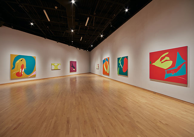 Installation view of THE LYRICAL MOMENT: Modern Contemporary Abstraction by Helen Frankenthaler and Heather Gwen Martin exhibition at USF Contemporary Art Museum. Photo: Will Lytch.