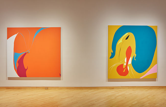 Installation view of THE LYRICAL MOMENT: Modern Contemporary Abstraction by Helen Frankenthaler and Heather Gwen Martin exhibition at USF Contemporary Art Museum. Photo: Will Lytch.