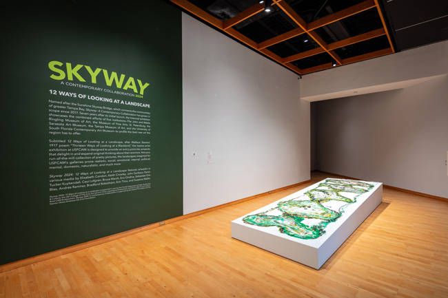 Installation view of Skyway: 12 Ways of Looking at a Landscape at USF Contemporary Art Museum. Photo: Ian Foe.